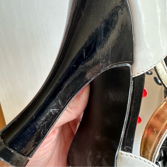 Tuxedo Black and White Patent Heels - Picture 6 of 10